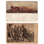 Set of postcards with themes of Polish history