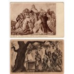 Set of postcards with themes of Polish history