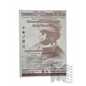 Plakat Józef Piłsudski, z Obchodów Dnia Imienin Marszałka oraz Dni Kultury Wilna i Wileńszczyzny w Lublinie