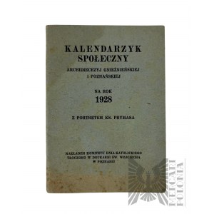 II RP - Kalendarzyk Społeczny Archidiecezji Gnieźnieńskiej i Poznańskiej na Rok 1928 Poznań