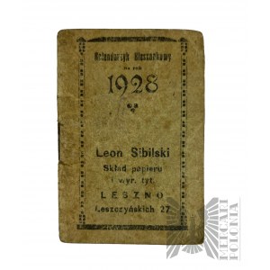 II RP - Leszno Pocket Calendar for the year 1928 by Leon Skiba. Paper Store Leszno 27 Leszczynska St.
