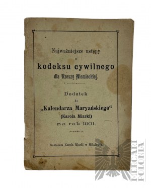 The Civil Code for the German Reich 1901, Karol Miarka Publishing House in Miłków/Poznań Posen