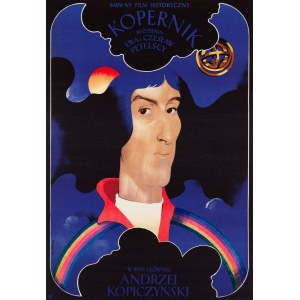 proj. Waldemar ŚWIERZY (1931-2013), Kopernik, 1972, Plakat z autografem: 13 III 1977 Świerzy
