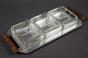 Art Deco style appetizer tray, Norblin, Warsaw, 1930s.