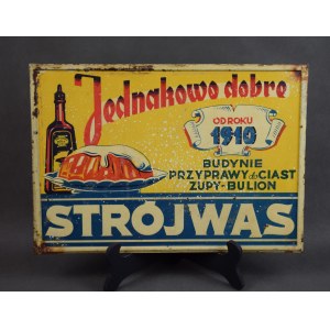 Reklama na blasze „STRÓJWĄS - Przyprawy”, II RP, lata 20/30-te.