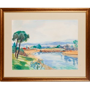 Edward WIECZOREK (1901-1988), Landschaft mit Fluss