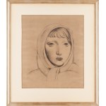Moses (Moise) Kisling (1891 Krakau - 1953 Paris), Mädchen mit Kopftuch, 20. Jahrhundert.