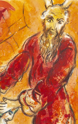 Marc Chagall (1887 Łoźno k. Witebska - 1985 Saint-Paul-de-Vence), Exodus (czerwony), 1966