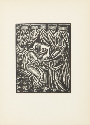 Władysław Skoczylas (1883 Wieliczka - 1934 Warszawa), Pomocnica iluminatora, ilustracja do książki 
