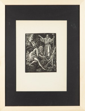 Władysław Skoczylas (1883 Wieliczka - 1934 Warszawa), Karczowanie lasu, ilustracja do książki 