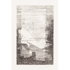 Louis Marcoussis (1878 Łódź - 1941 Cusset), Le Pont Mirabeau z teki 'Alcools' Guillaume Apollinaire'a, 1934