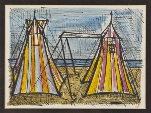 Bernard Buffet (1928 - 1999 ), Namioty na plaży, 1967