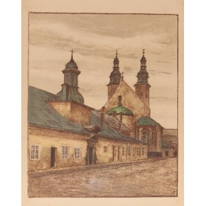 Stefan Filipkiewicz (1879 Tarnów - 1944 Mauthausen-Gusen), St. Andreas-Kirche aus der Mappe Kraków. Sechs Autolithographien, 1928