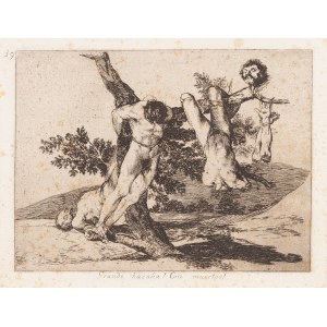Francisco Goya (1746 Fuendetodos - 1828 Bordeaux), Grande hazana! Con muertos z cyklu Los Desastres de La Guerra, 1810