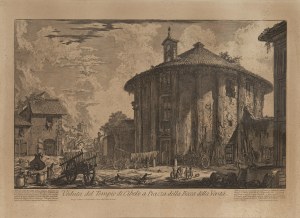 Giovanni Battista Piranesi (1720 Mogliano Veneto - 1778 Rzym), Veduta del Tempio di Cibele a Piazza della Bocca della Verità z vyklu 