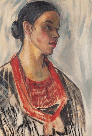 Tadeusz Pruszkowski (1888 Borucice koło Łęczycy - 1942 Warszawa), Portret czarnowłosej kobiety