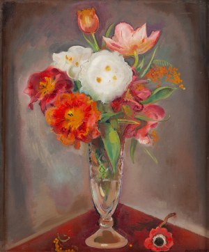 Gustaw Gwozdecki (1880 Warszawa - 1935 Paryż), Martwa natura z bukietem kwiatów, 1930-34