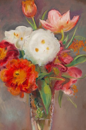 Gustaw Gwozdecki (1880 Warszawa - 1935 Paryż), Martwa natura z bukietem kwiatów, 1930-34