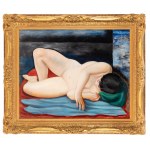 Moses (Moise) Kisling (1891 Krakau - 1953 Paris), Liegender Akt, Kiki de Montparnasse (Nu allongé sur drap rouge et vert), 1927