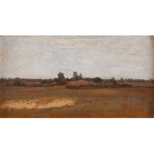 Józef Chełmoński (1849 Boczki bei Łowicz - 1914 Kuklówka in Masowien), Blick auf ein Dorf (Wieś), ca. 1900-10