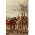 Ludwik Gędłek (1847 Kraków - 1904 Vienna), Cossacks on a muddy road