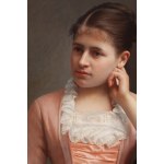 Władysław Czachórski (1850 Lublin - 1911 Munich), Portrait of a young woman in a pink dress