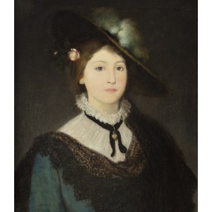 Maurycy Gottlieb (1856 Drohobycz - 1879 Krakow), Portrait of a young woman in a hat, 1879