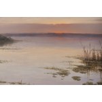 Jozef Rapacki (1871 Warsaw - 1929 Olszanka near Skierniewic), Sunset over the floodplain (Pond in the evening)