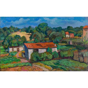 Maurycy (Maurice) Mędrzycki (Mendjizki) (1890 Łódź - 1951 St. Paul de Vance), Ländliche Landschaft, 1940er Jahre.