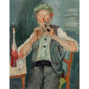 Jacques Chapiro (1887 Dyneburg, Latvia - 1972 Paris), Portrait of a man with a pipe, ca. 1940