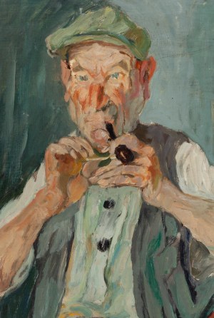 Jacques Chapiro (1887 Dyneburg, Łotwa - 1972 Paryż), Portret mężczyzny z fajką, około 1940