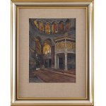 Wlastimil Hofman (1881 Prag - 1970 Szklarska Poręba), Innenraum der Hagia Sophia in Istanbul, 1940