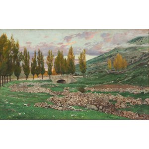 Michal Gorstkin Wywiórski (1861 Warschau - 1926 Warschau), Landschaft aus Samosierra, um 1900