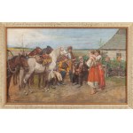 Antoni Piotrowski (1853 Nietulisko Duże near Kunów - 1924 Warsaw), Meeting with a Wandering Player, 1919