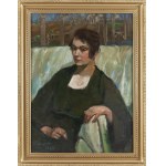Czesław Kuryatto (1903 Kurczyce na Volyni - 1951 Cieszyn), Portrét ženy na pozadí antických ruin, 1922