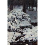 Leon Rosenblum (1883 Krakov - 1943 Osvienčim), Lesný potok v zimnom rúchu, 1905