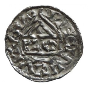 Bavorsko, Jindřich II. 2. vláda 985-995, denár Hahn 22c2 Řezno