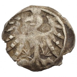 Morava - Brno, městská ražba po r. 1452, peníz s šachovanou orlicí