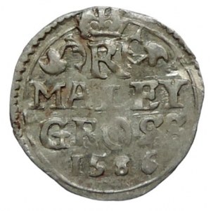 Rudolf II. 1576-1611, malý groš 1586 Kutná Hora-Šatný