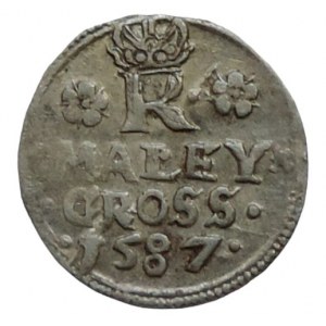 Rudolf II. 1576-1611, malý groš 1587 Jáchymov-Hofmann