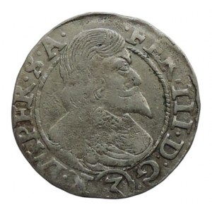Ferdinand III. 1637-1657, 3 krejcar 1638 Praha-Wolker