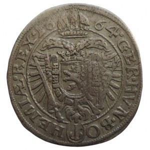 Leopold I. 1657-1705, XV krejcar 1664 Praha-Margalík