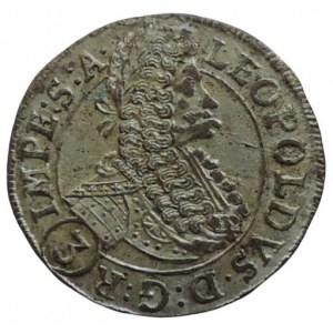 Leopold I. 1657-1705, 3 krejcar 1697 GE Praha-Egerer