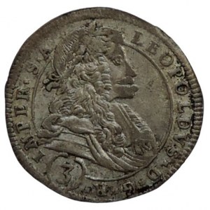 Leopold I. 1657-1705, 3 krejcar 1695 CK Kutná Hora-Krahe
