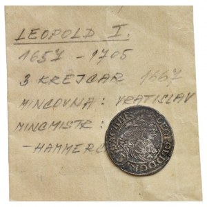 Leopold I. 1657-1705, 3 krejcar 1667 SHS
