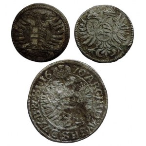Leopold I. 1657-1705, 3 krejcar 1670 SHS + grešle 1669 Opolí-Ehinger + grešle 1704 Opolí-Nowak