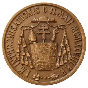 Olomouc-arcibiskup., Josef K. Matocha, 1948 - 1962, Doležal - AE intronizační medaile 2.V.1848 - poprsí zprava