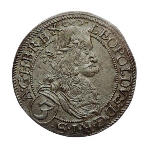 Leopold I. 1657-1705, 3 krejcar 1668 Vídeň-Faber