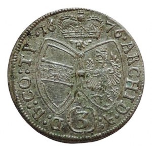 Leopold I. 1657-1705, 3 krejcar 1676 Hall