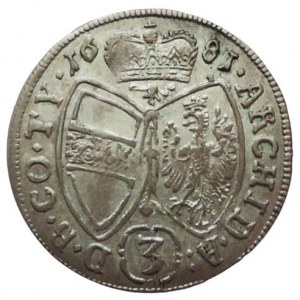 Leopold I. 1657-1705, 3 krejcar 1681 Hall